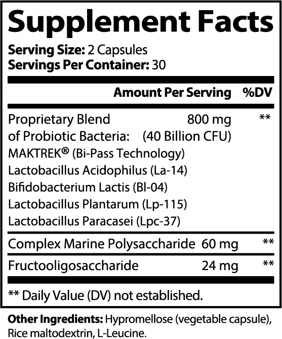 Probiotic 40 Billion with (Lactobacillus Plantarum)