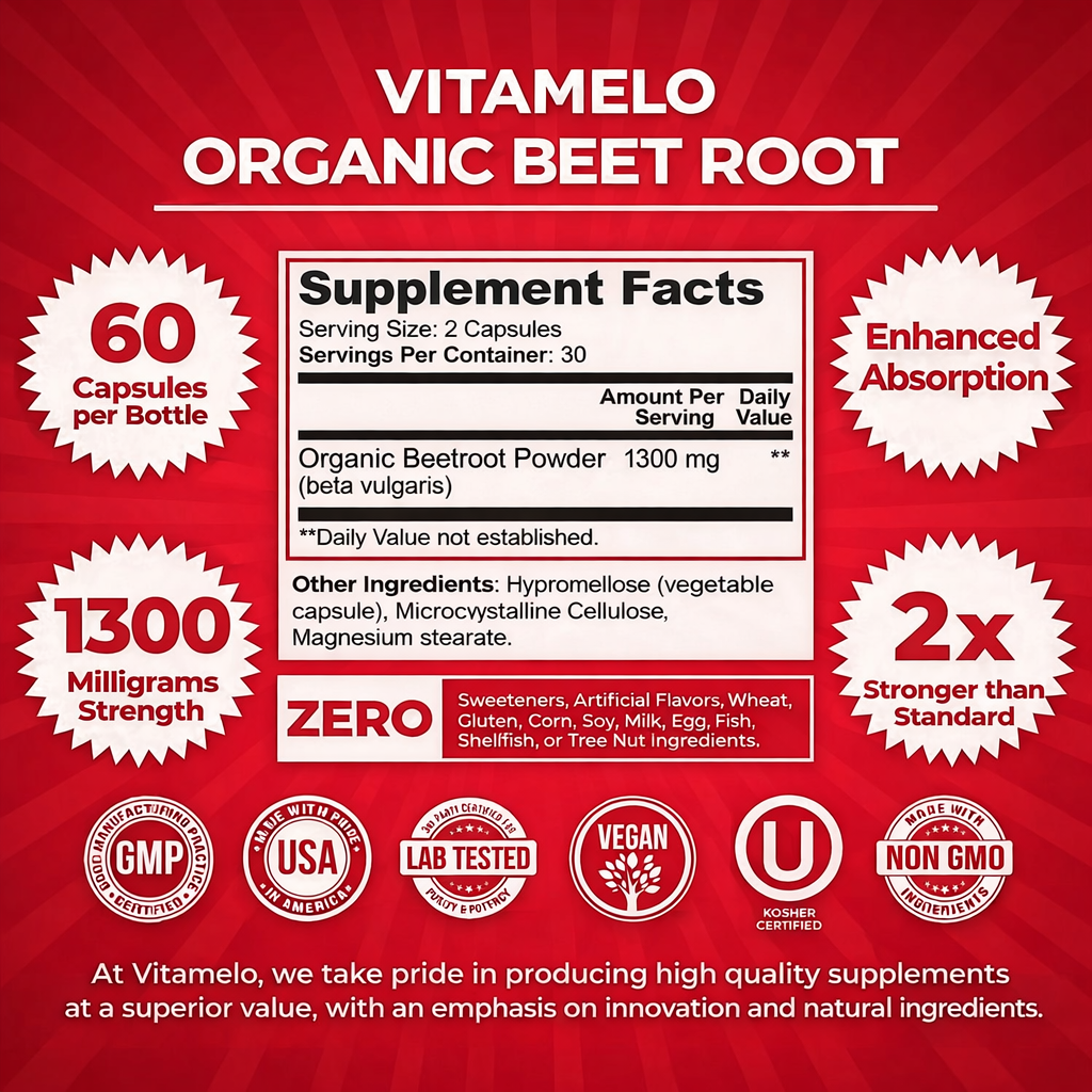Organic Beetroot Supplement (1300 MG)