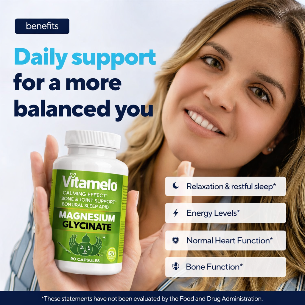 Magnesium Glycinate - For Stress, Bone Health & Sleep