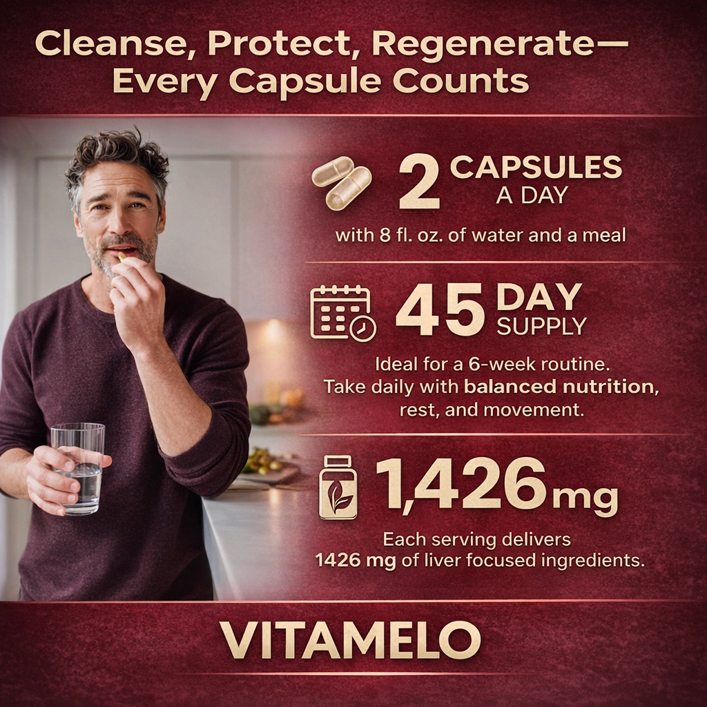 VITAMELO Liver Cleanse & Detox Supplement (Milk Thistle + Dandelion Root)