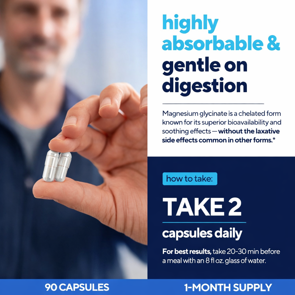 Magnesium Glycinate - For Stress, Bone Health & Sleep