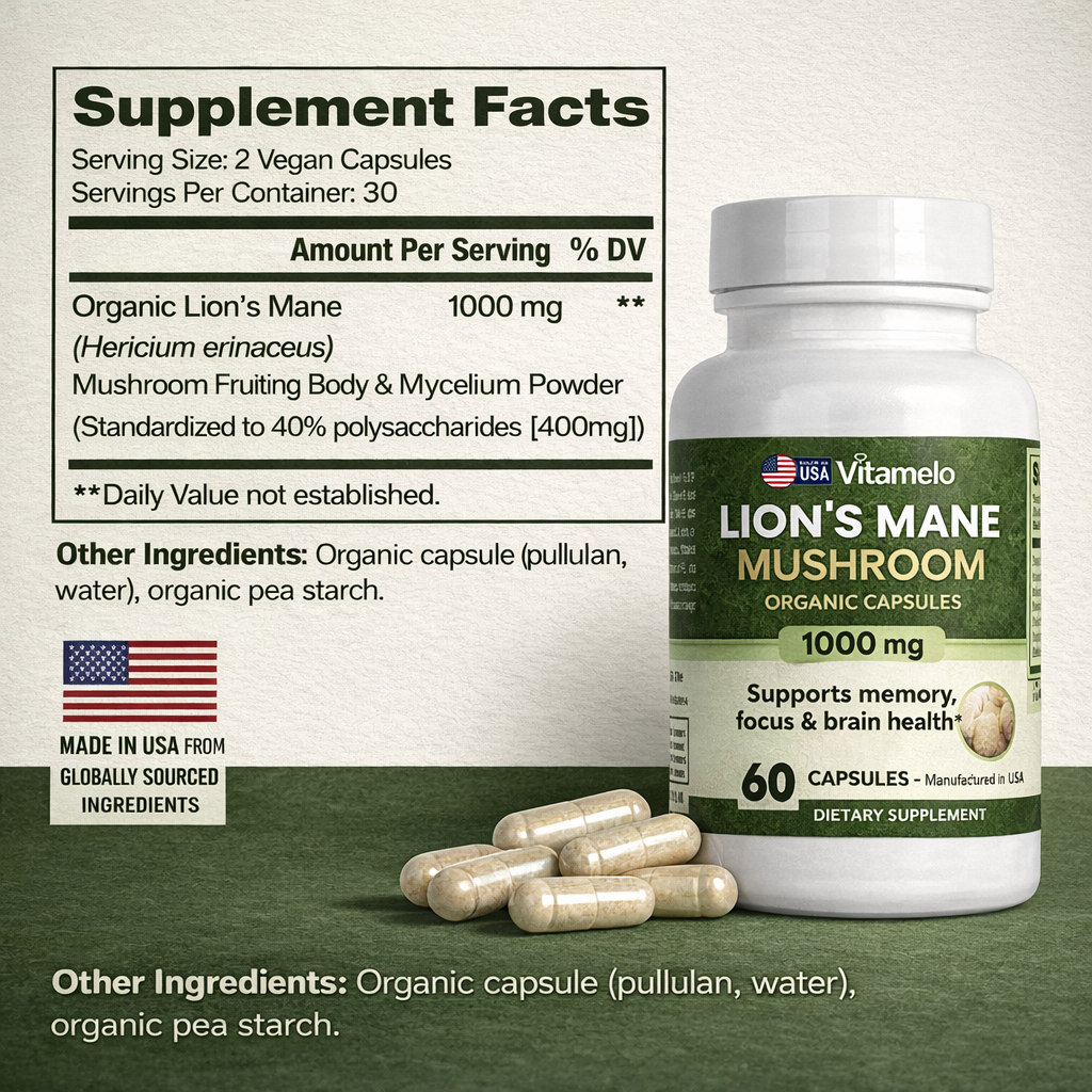 Organic Lion's Mane Mushroom Supplement