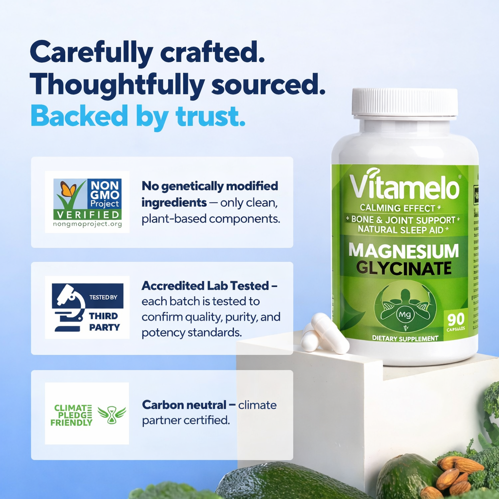 Magnesium Glycinate - For Stress, Bone Health & Sleep