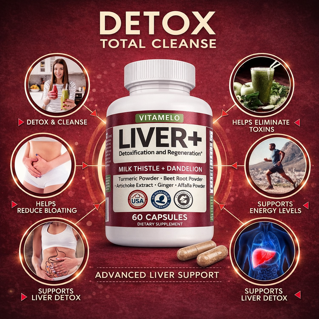 VITAMELO Liver Cleanse & Detox Supplement (Milk Thistle + Dandelion Root)