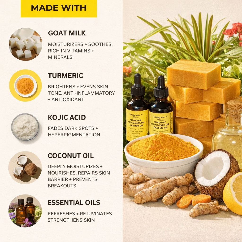 Turmeric Brightening Soap (with Vitamin C, Alpha Arbutin, Oat)