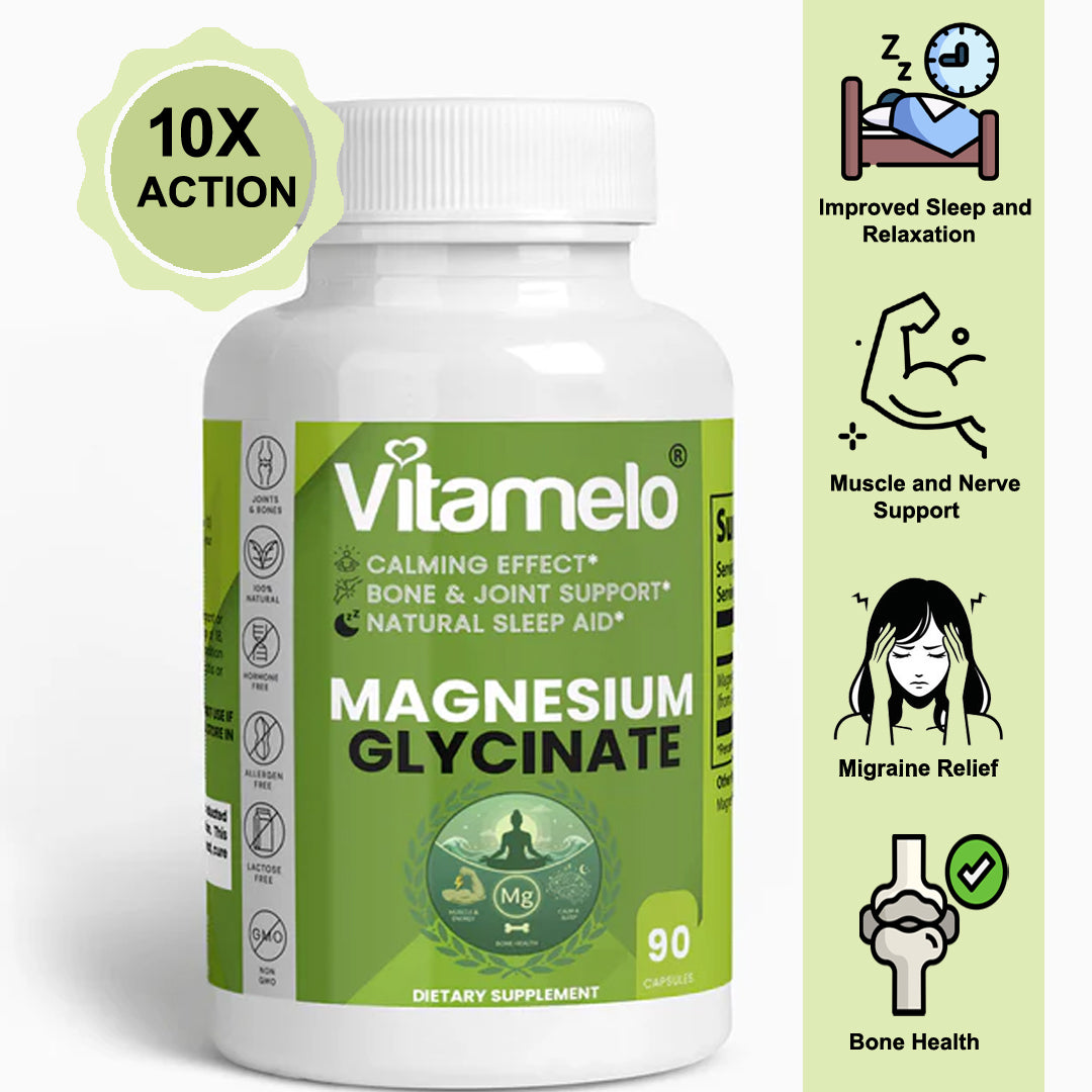 Magnesium Glycinate - For Stress, Bone Health & Sleep