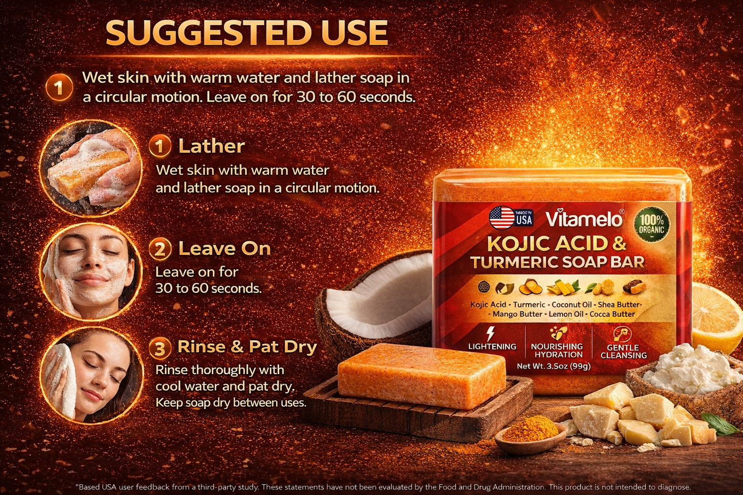 Turmeric Brightening Soap (with Vitamin C, Alpha Arbutin, Oat)