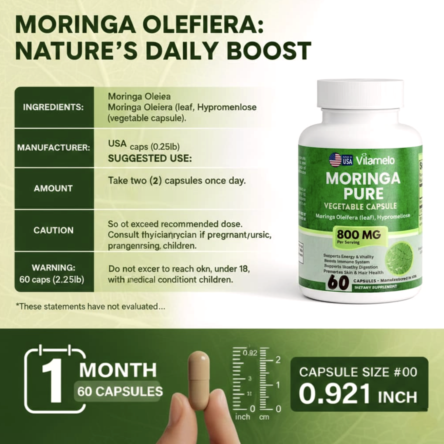 USDA Organic Moringa (Oleifera Leaf Extract)
