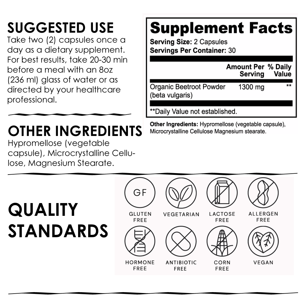 Certified USDA Organic Beetroot Supplement